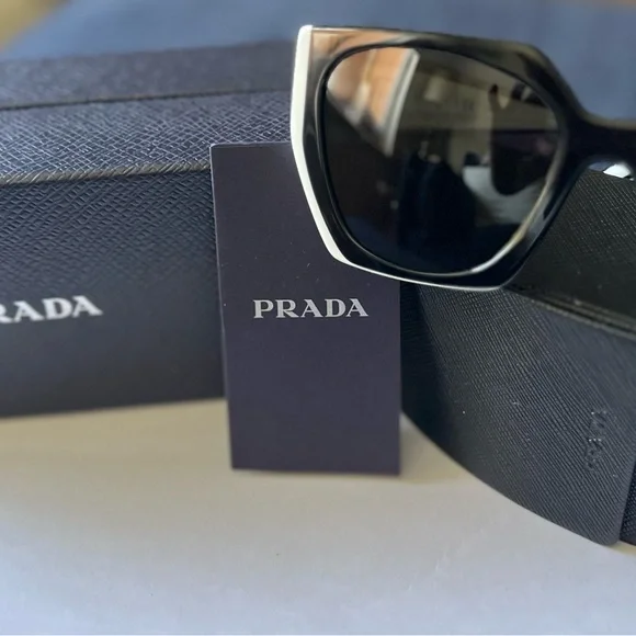 Prada | Accessories | Prada Black And Cream Sunglasses 